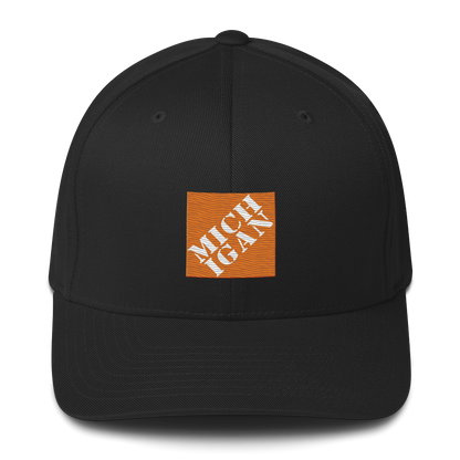 'Michigan' Fitted Baseball Cap | Construction Retail Parody