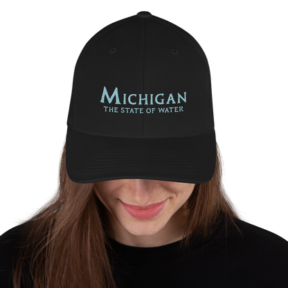 'Michigan The State of Water' Fitted Baseball Cap | Aquatic Sci-Fi Parody