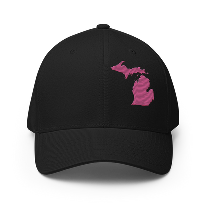 Michigan Fitted Baseball Cap | Apple Blossom Pink Outline