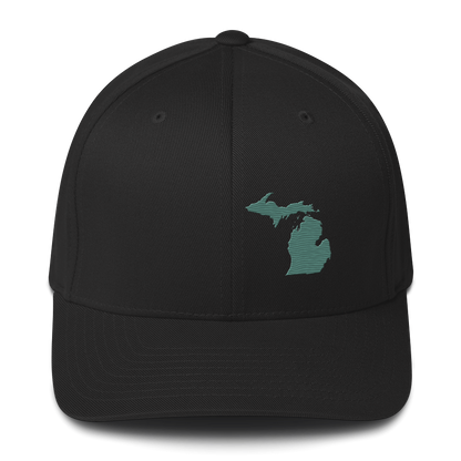Michigan Fitted Baseball Cap | Copper Green Outline