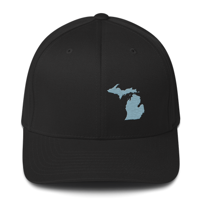 Michigan Fitted Baseball Cap | Opal Blue Outline