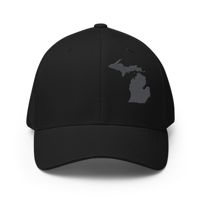 Michigan Fitted Baseball Cap | Iron Ore Grey Outline