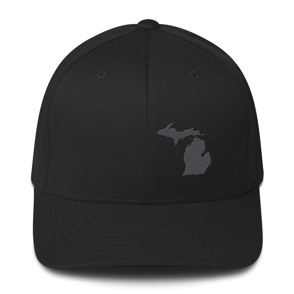 Michigan Fitted Baseball Cap | Iron Ore Grey Outline