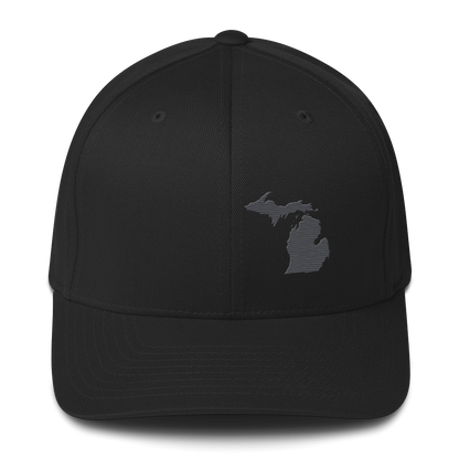 Michigan Fitted Baseball Cap | Iron Ore Grey Outline