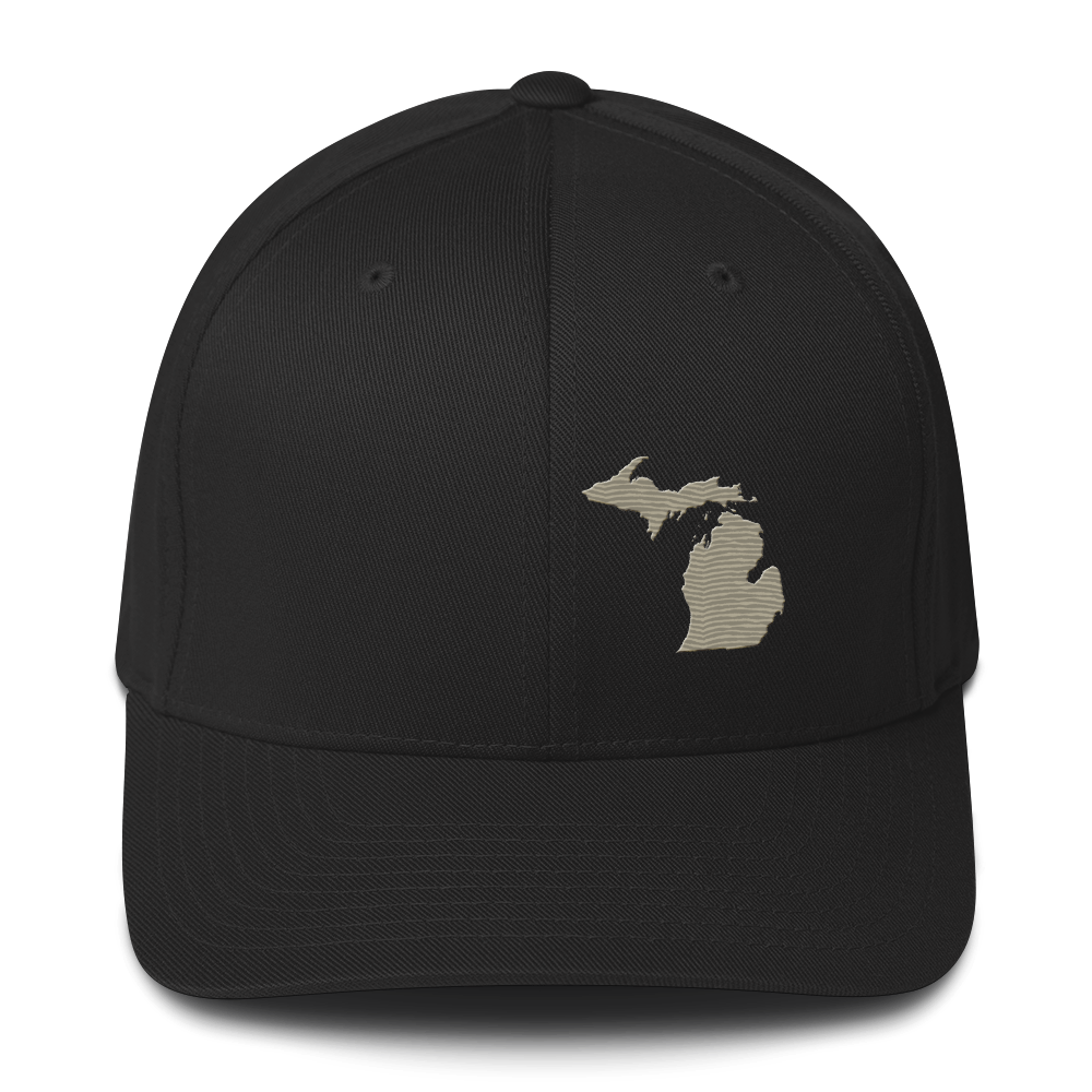 Michigan Fitted Baseball Cap | Petoskey Beige Outline