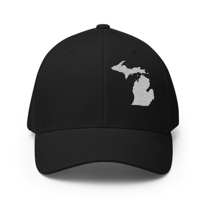 Michigan Fitted Baseball Cap | Platinum Outline