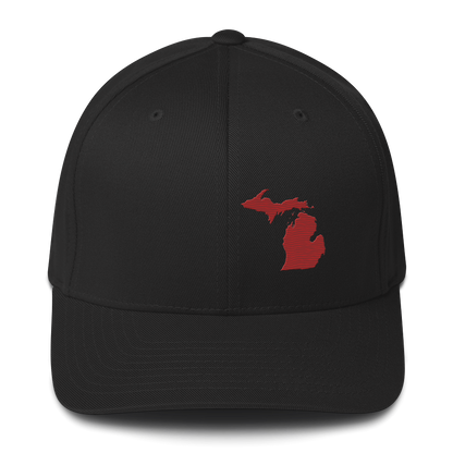 Michigan Fitted Baseball Cap | Thimbleberry Red Outline