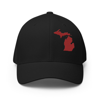 Michigan Fitted Baseball Cap | Thimbleberry Red Outline