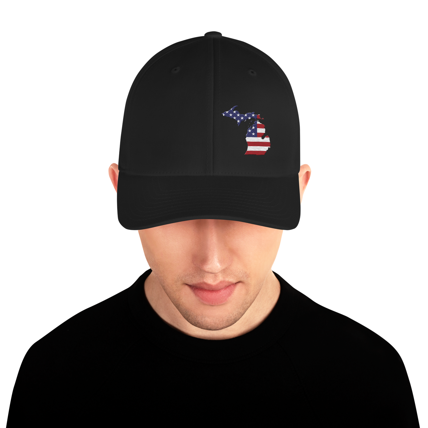 Michigan Fitted Baseball Cap | Patriotic Outline