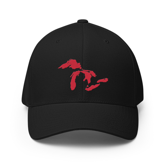 Great Lakes Fitted Baseball Cap | Lighthouse Red