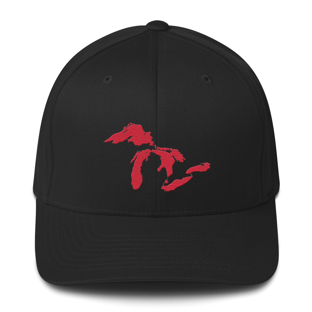 Great Lakes Fitted Baseball Cap | Lighthouse Red