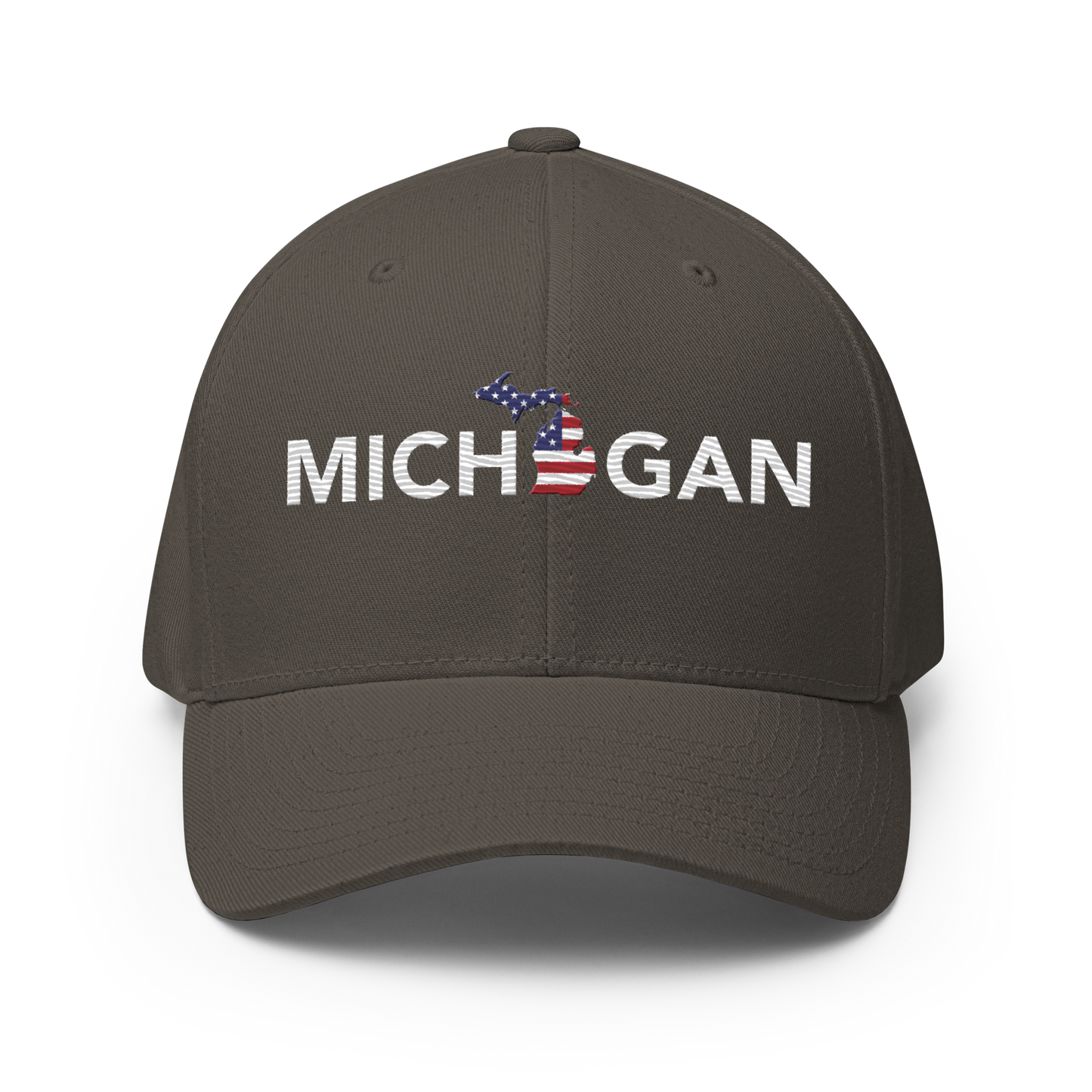 'Michigan' Fitted Baseball Cap (Sans Font Patriot Edition)