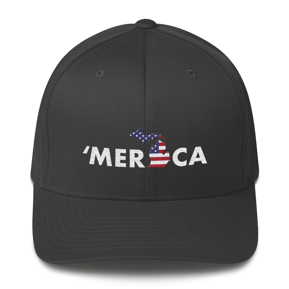 Michigan 'Merica' Fitted Baseball Cap