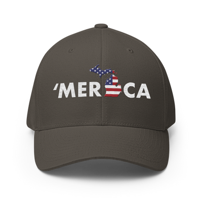 Michigan 'Merica' Fitted Baseball Cap