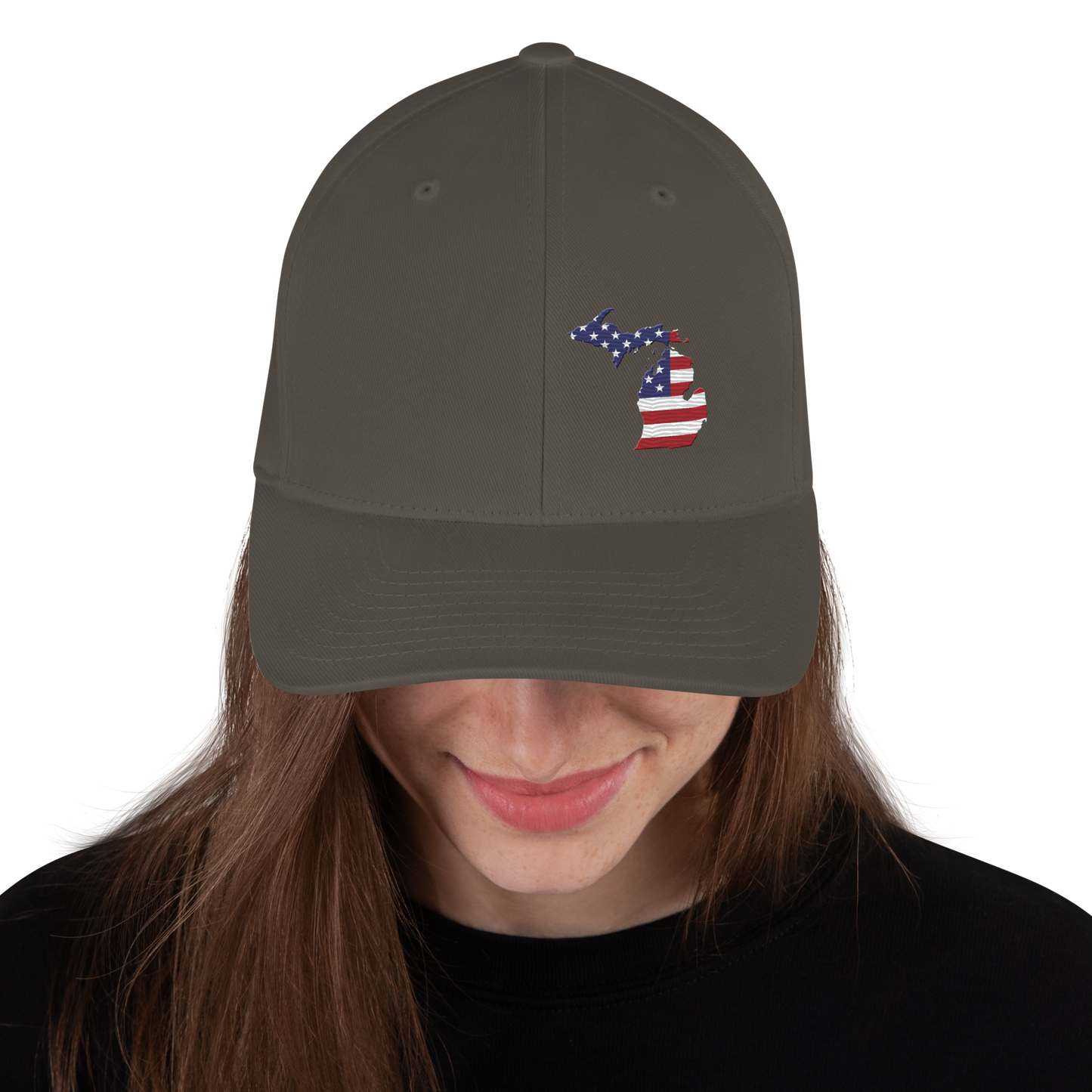 Michigan Fitted Baseball Cap (Patriot Edition)