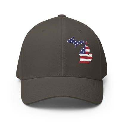 Michigan Fitted Baseball Cap (Patriot Edition)