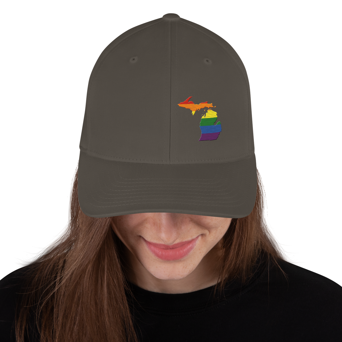 Michigan Fitted Baseball Cap (Rainbow Pride Edition)