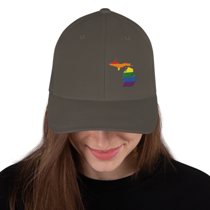 Michigan Fitted Baseball Cap (Rainbow Pride Edition)