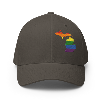 Michigan Fitted Baseball Cap (Rainbow Pride Edition)