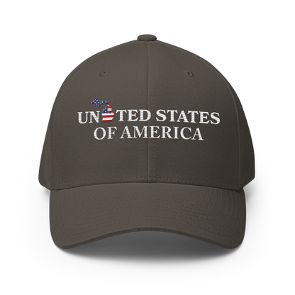 Michigan 'United States of America' Fitted Baseball Cap