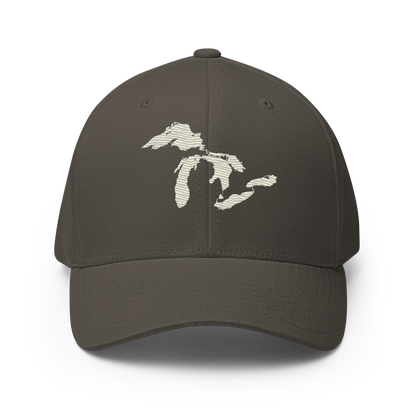 Great Lakes Fitted Baseball Cap (Ivory White)