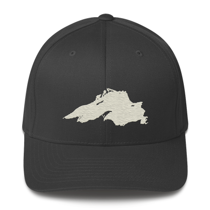 Lake Superior Fitted Baseball Cap | Ivory White