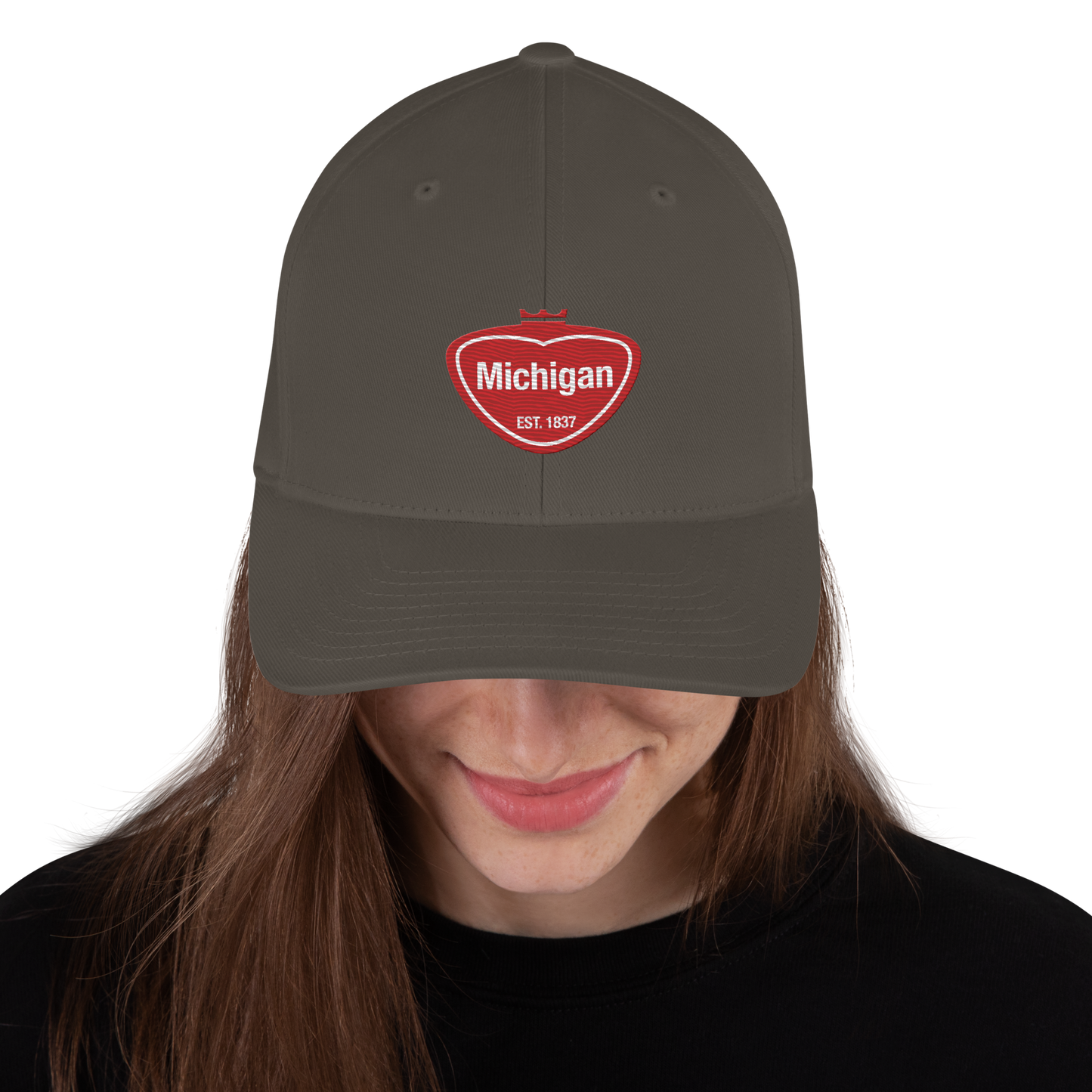 'Michigan EST 1837' Fitted Baseball Cap | Local Sodapop Parody