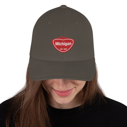 'Michigan EST 1837' Fitted Baseball Cap | Local Sodapop Parody