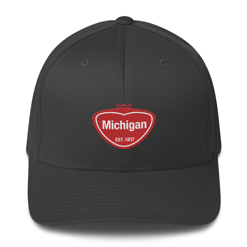 'Michigan EST 1837' Fitted Baseball Cap | Local Sodapop Parody