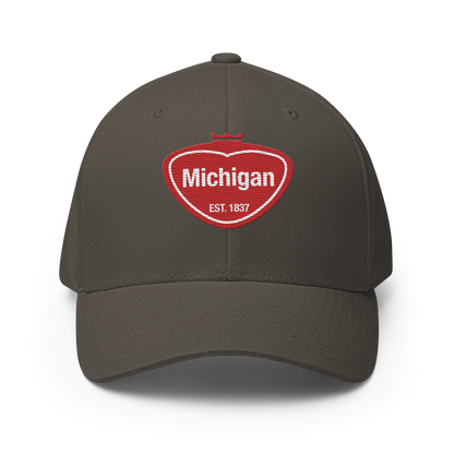 'Michigan EST 1837' Fitted Baseball Cap | Local Sodapop Parody