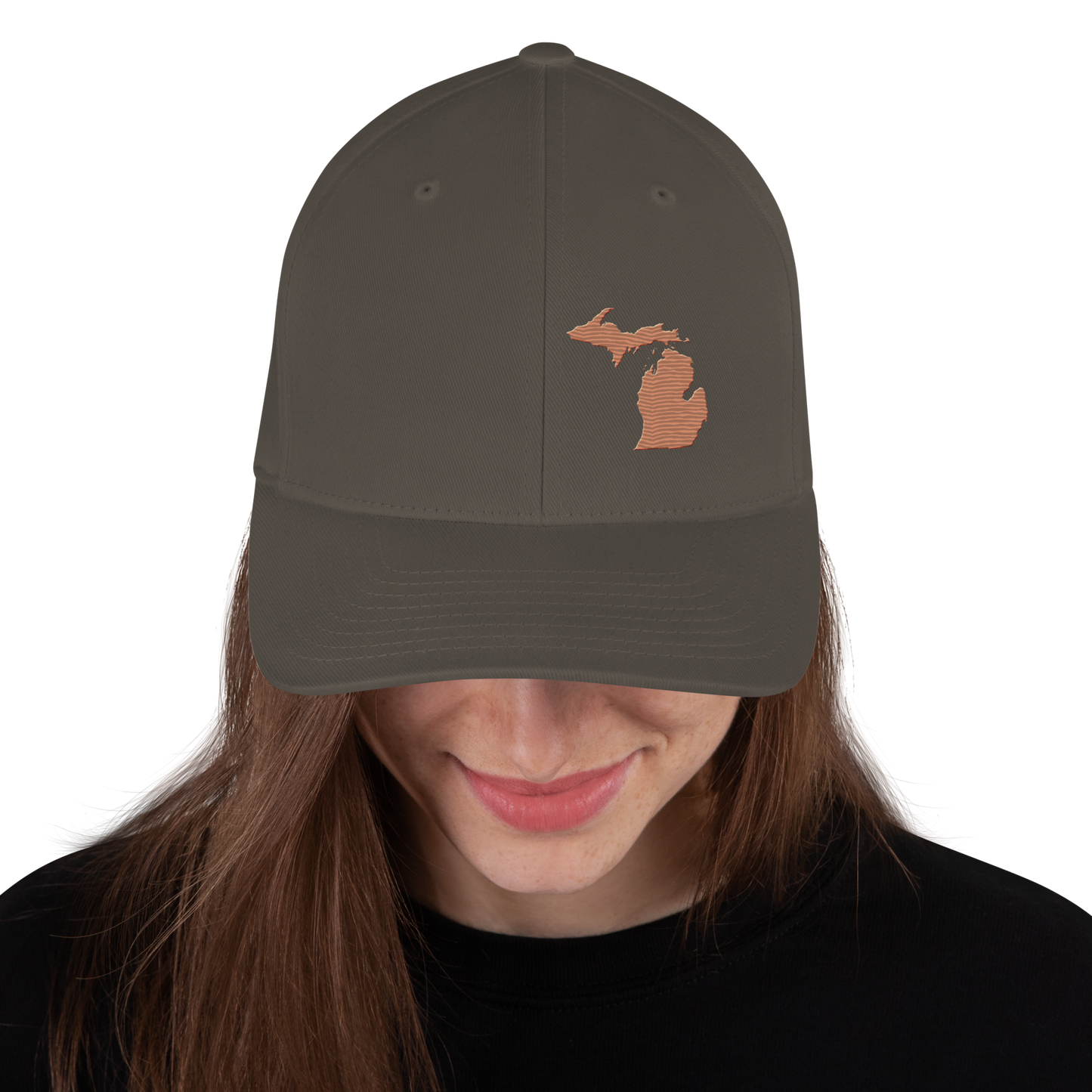 Michigan Fitted Baseball Cap | Copper Outline