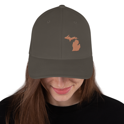 Michigan Fitted Baseball Cap | Copper Outline