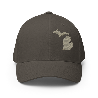 Michigan Fitted Baseball Cap | Petoskey Beige Outline