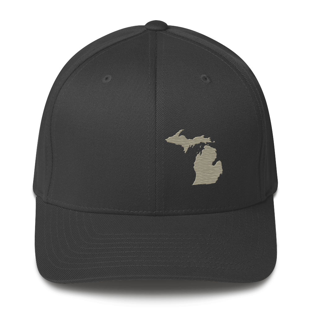 Michigan Fitted Baseball Cap | Petoskey Beige Outline