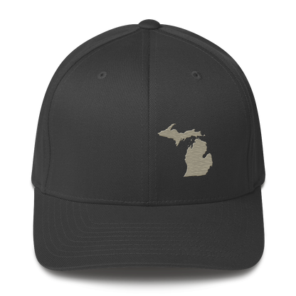 Michigan Fitted Baseball Cap | Petoskey Beige Outline