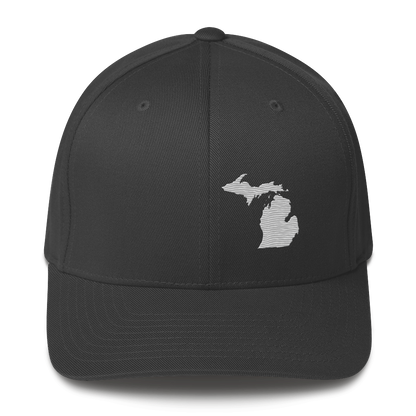 Michigan Fitted Baseball Cap | Platinum Outline