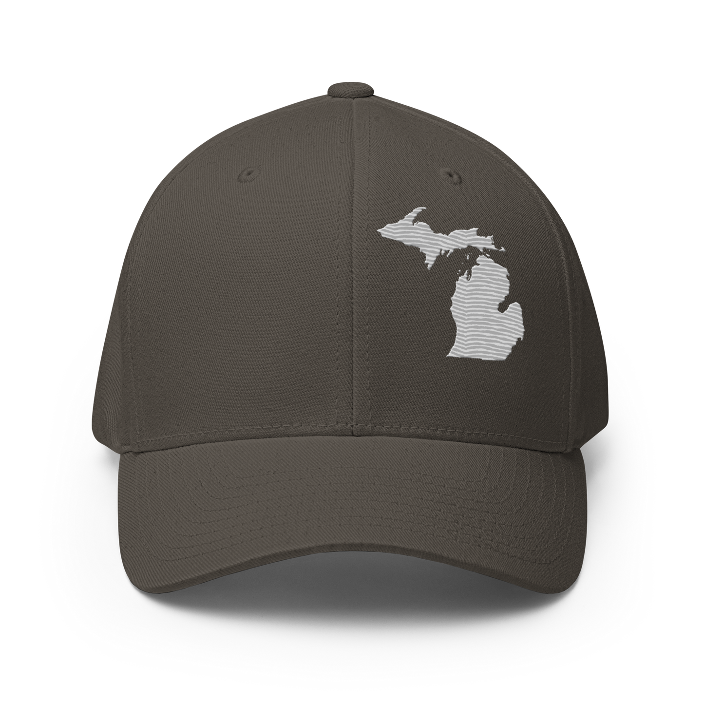 Michigan Fitted Baseball Cap | Platinum Outline