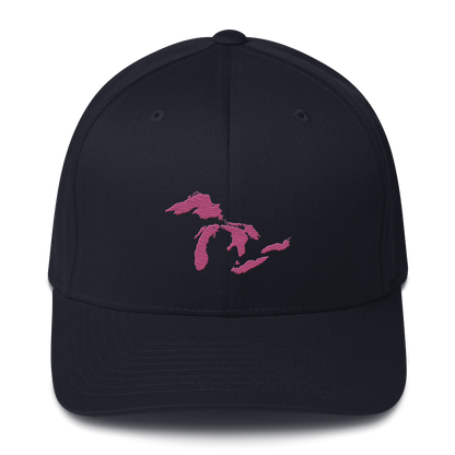 Great Lakes Fitted Baseball Cap (Apple Blossom Pink)