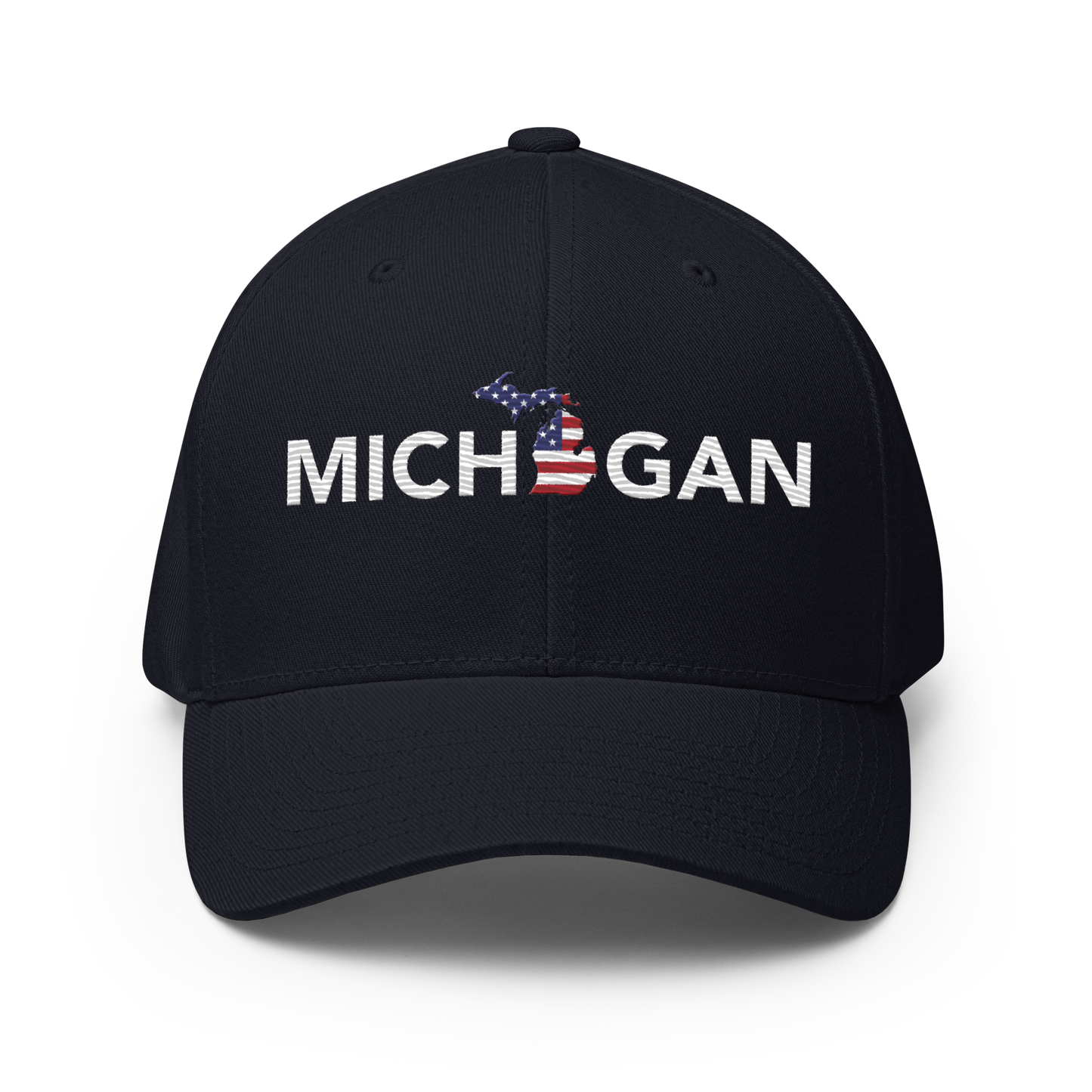 'Michigan' Fitted Baseball Cap (Sans Font Patriot Edition)