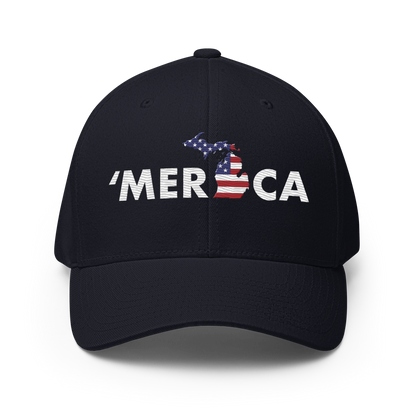 Michigan 'Merica' Fitted Baseball Cap