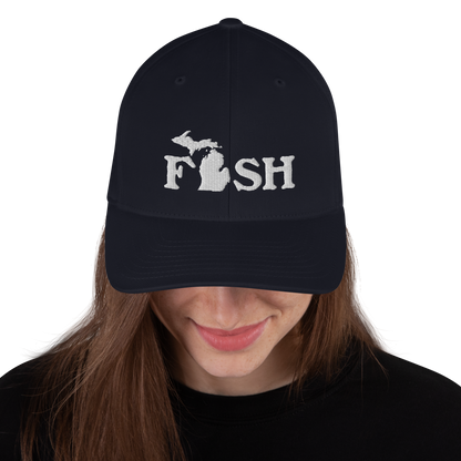 Michigan 'Fish' Fitted Baseball Cap