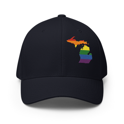 Michigan Fitted Baseball Cap (Rainbow Pride Edition)