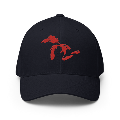 Great Lakes Fitted Baseball Cap (Aliform Red)