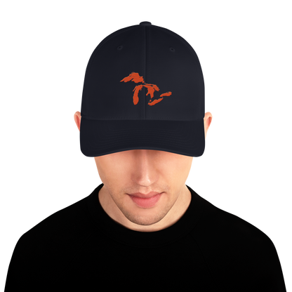 Great Lakes Fitted Baseball Cap (Maple Leaf Orange)