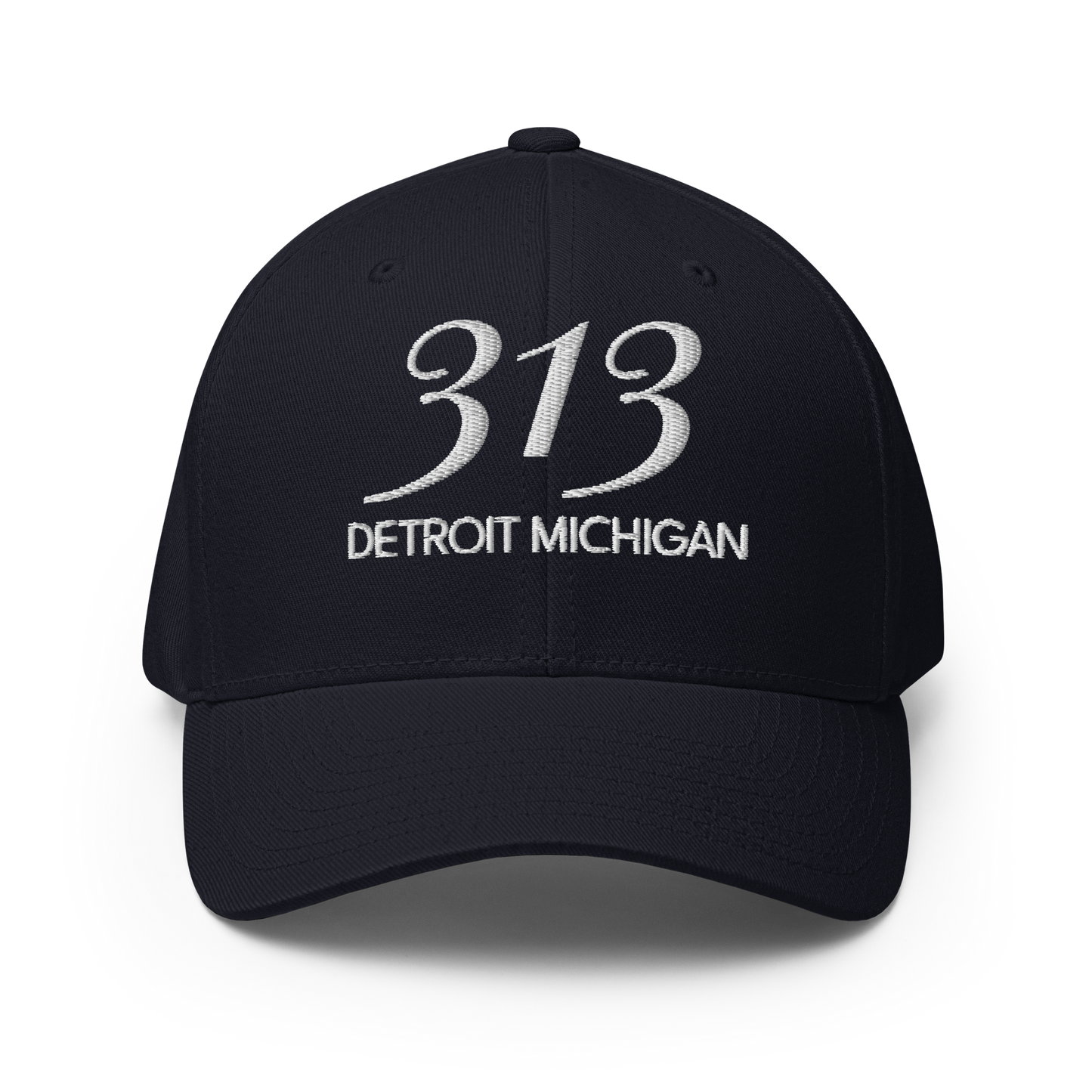 '313 Detroit Michigan' Fitted Baseball Cap