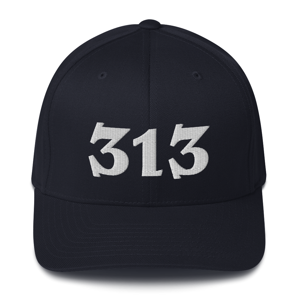 Detroit '313' Fitted Baseball Cap (Angry Font)