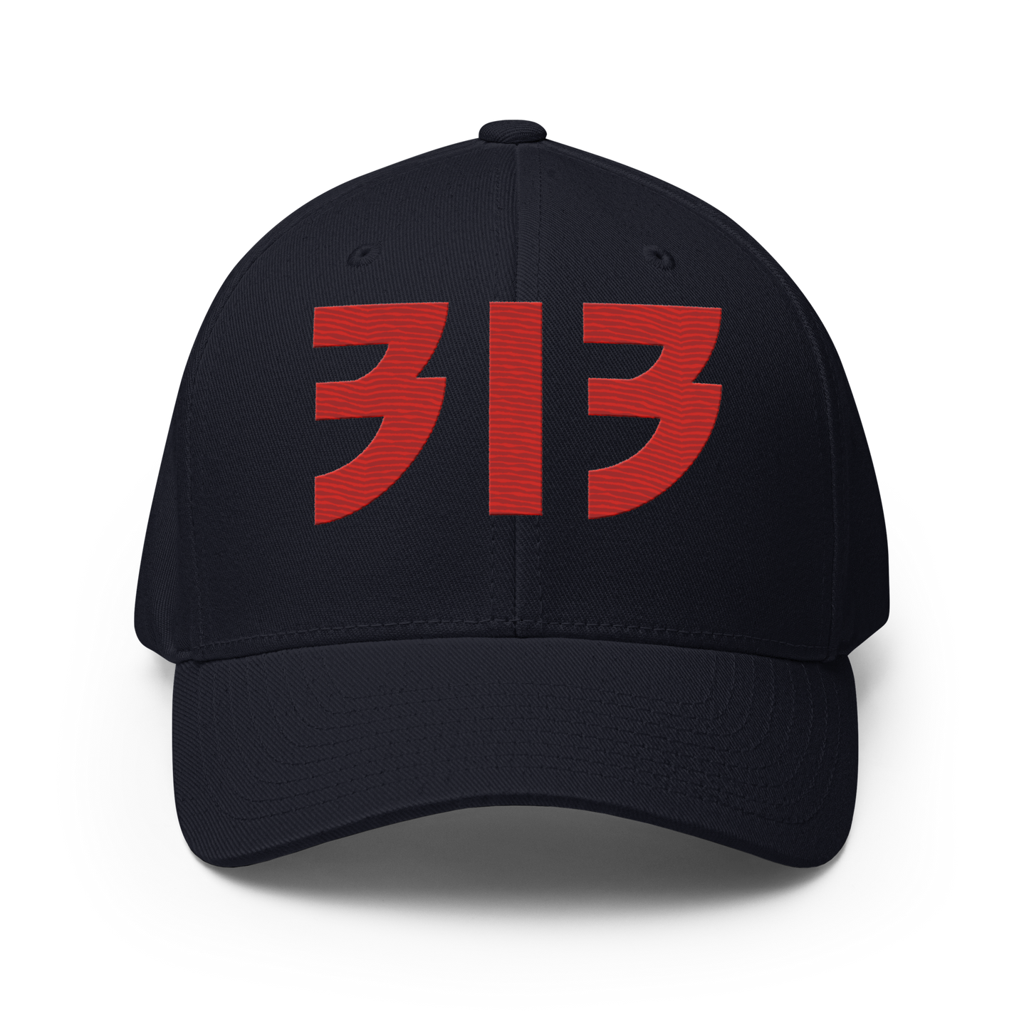 Detroit '313' Fitted Baseball Cap (Glam Font) | Alliform Red