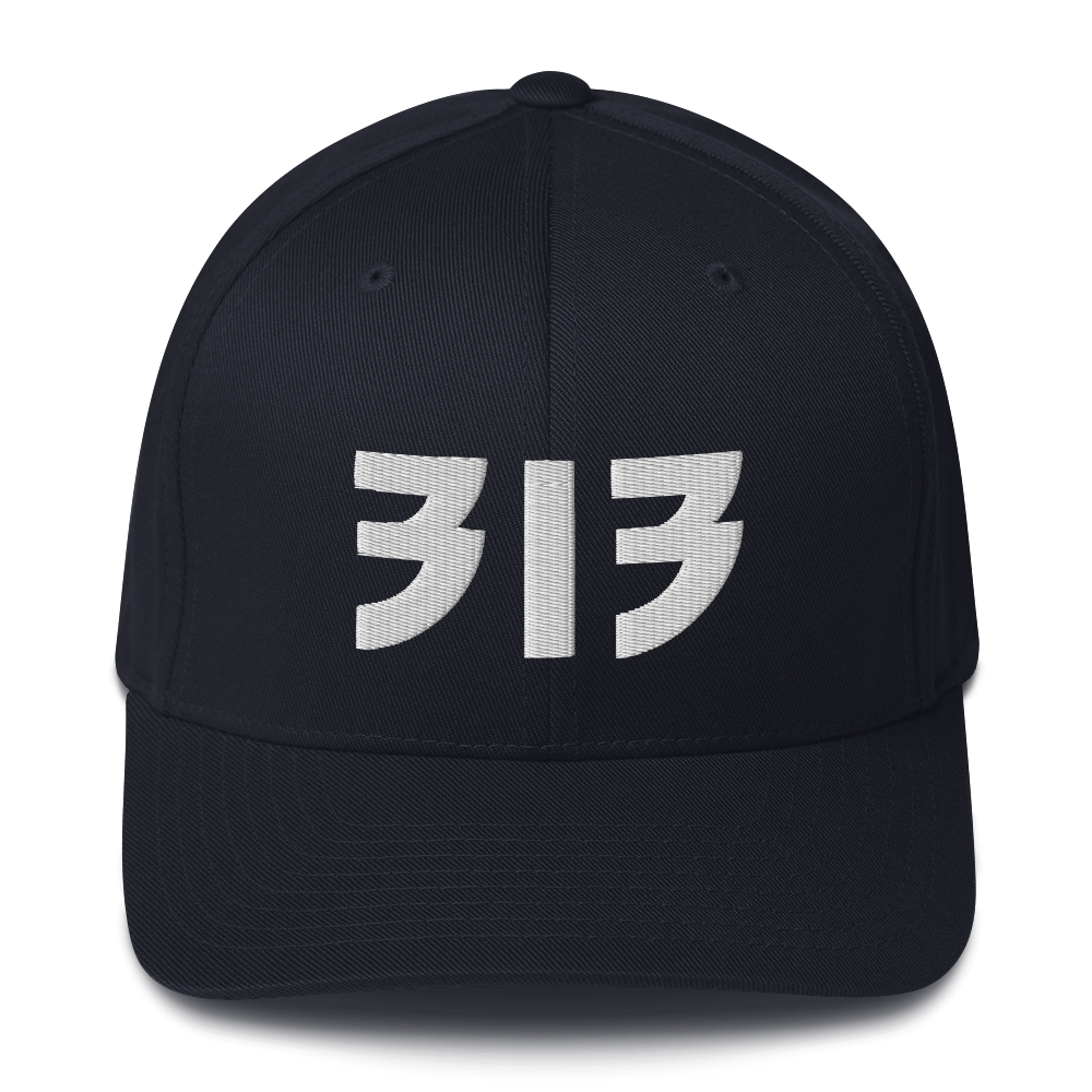 Detroit '313' Fitted Baseball Cap (Glam Font)