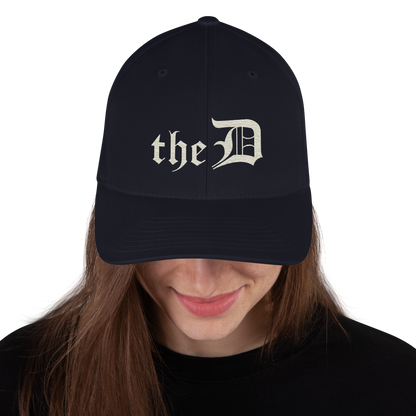 Detroit 'The D' Fitted Baseball Cap | Ivory White