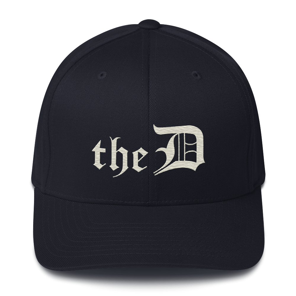 Detroit 'The D' Fitted Baseball Cap | Ivory White